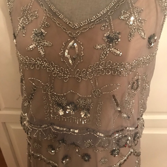 Adrienne Papell Beaded Blouson Evening Gown - Picture 8 of 13